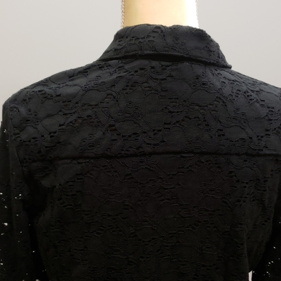 M C.C. Couture Lined Black Lace Shirt B13 - Picture 4 of 7